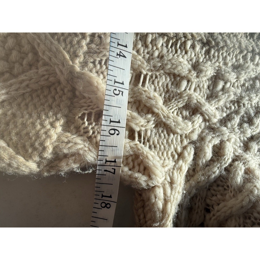 Artisan de Luxe Anthropologie Chunky Oversized Knit Sweater Small Beige Tan - Picture 4 of 6